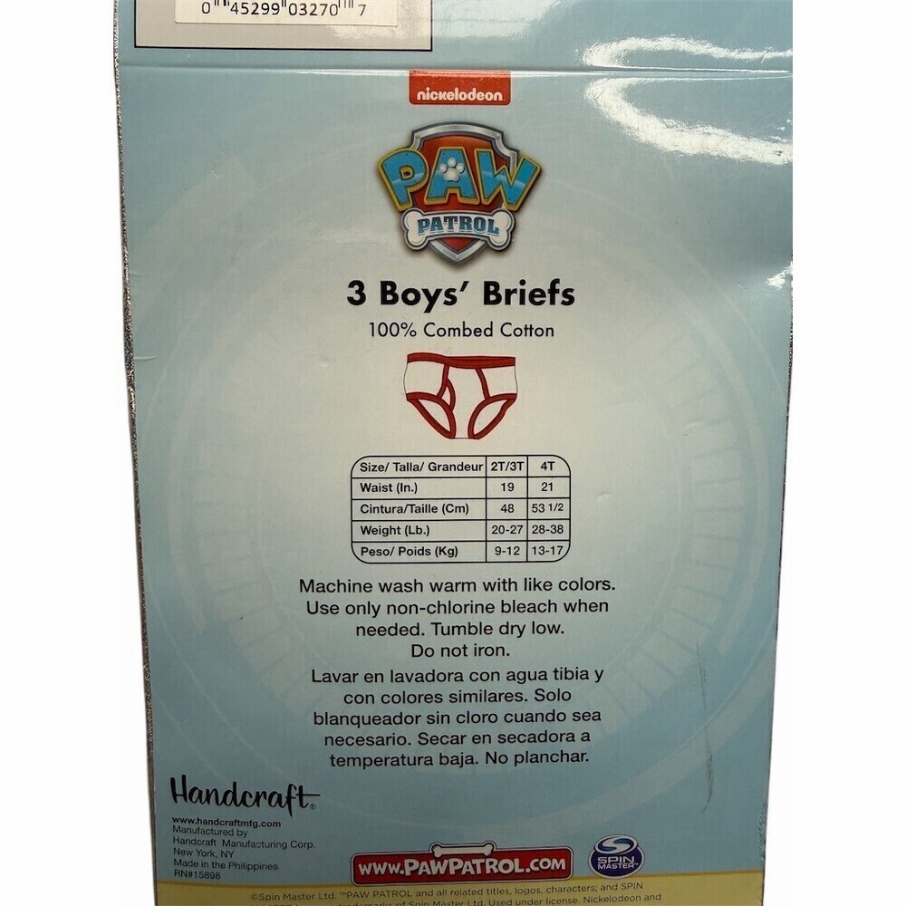 Nickelodeon PAW Patrol Boys Brief Underwear Multicolor 3-Pack Size 2T/3T - Picture 2 of 3
